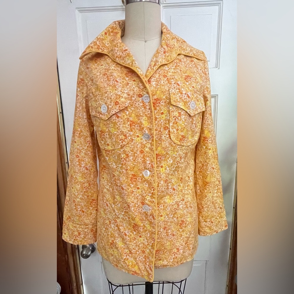 Vintage 70s Floral Orange Women's Jacket
